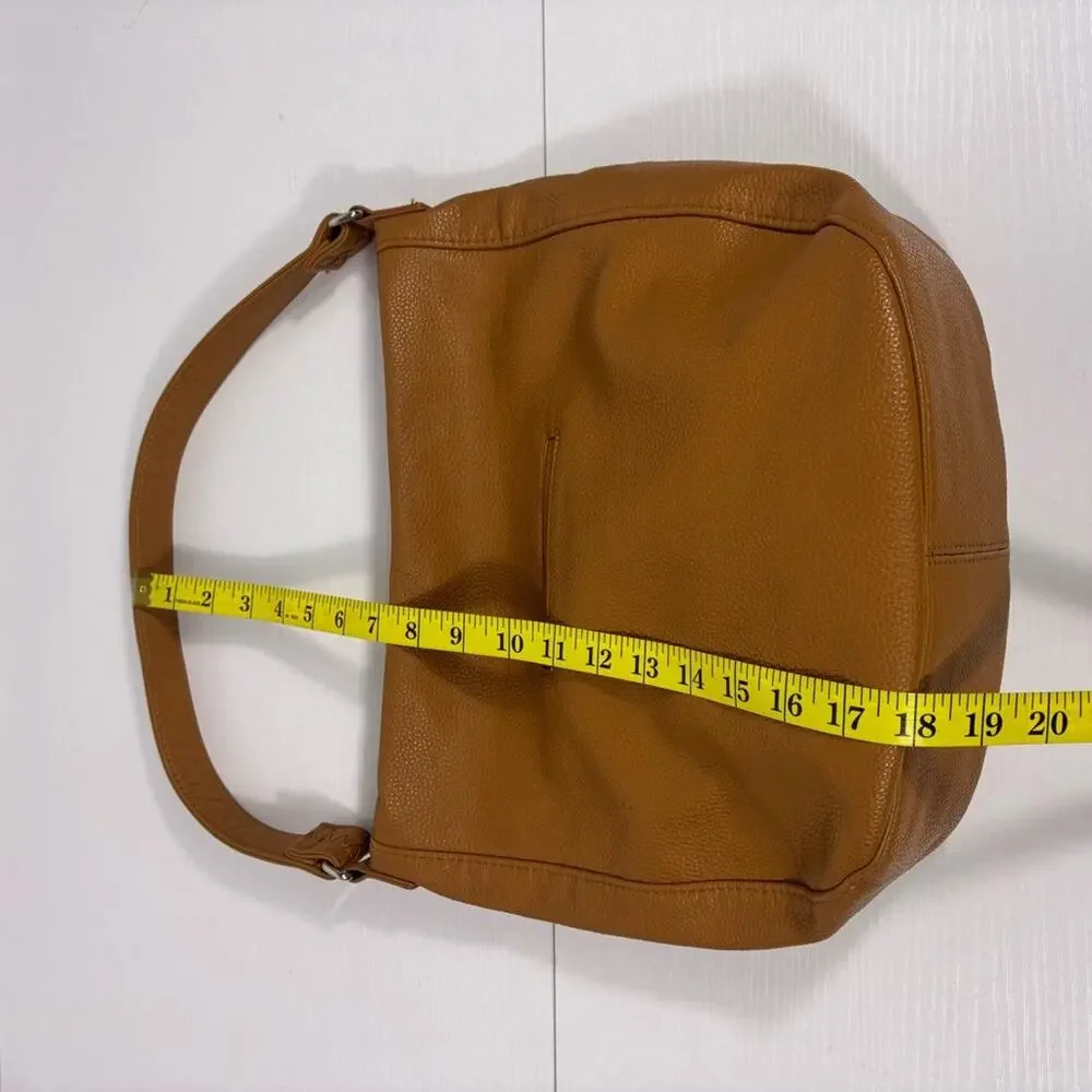 Thirty-One Jewell Tan Faux Leather Hobo Bag Bin10